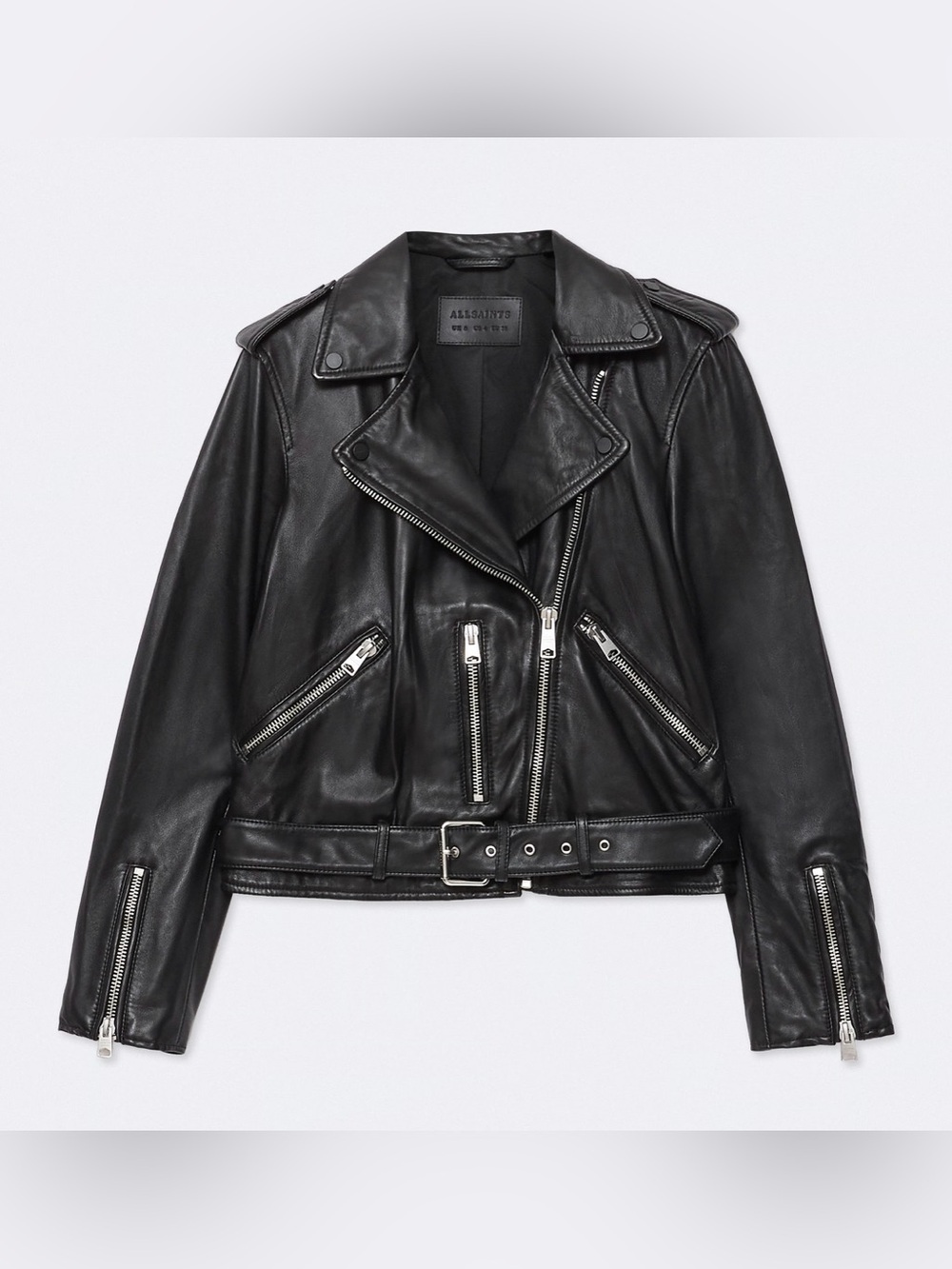 AllSaints Black BALFERN LEATHER BIKER JACKET